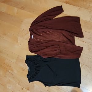 Maurices eyelet tank & 3/4 sleeve cardigan sweater small lot